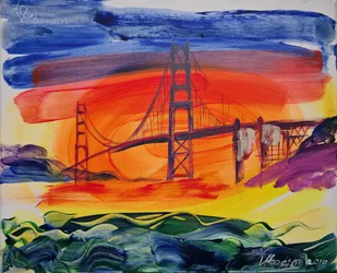 Espectacular puesta de sol en el Golden Gate
