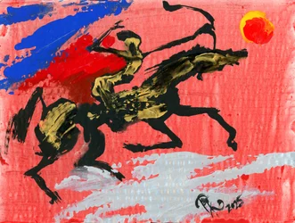 Caballo guerrero al galope