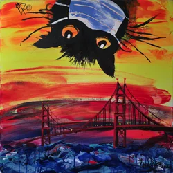 Gato enmascarado: atardecer en San Francisco