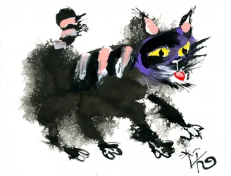 Gato negro caprichoso