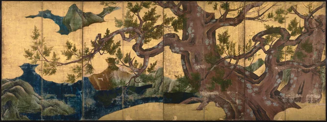 Árbol de ciprés Pantalla de ocho pliegues, 1590