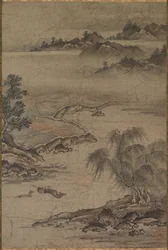 Agricultura y pastoreo de búfalos en verano
