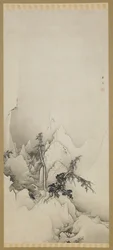 Paisaje de invierno: un barranco, período Edo, 1883