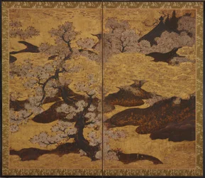 Cerezos en flor, período Edo, ca.1580-1635