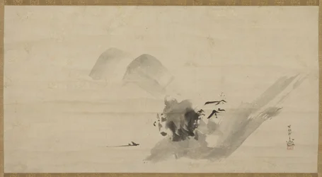 Paisaje, Pergamino colgante, siglo XVII