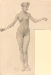 Desnudo femenino con brazos extendidos