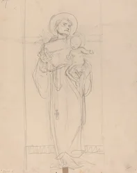 Santo de Pie Sosteniendo al Niño Jesús