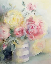 Rosas en una jarra de Cornualles