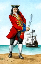 John Calico Jack Rackham, 1680-1720, capitán pirata inglés