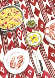 Comida con paella española