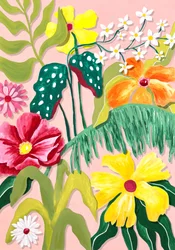 Un jardín tropical lleno de colorido