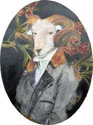 Retrato de un carnero elegante