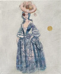 Una caprichosa dama rococó azul
