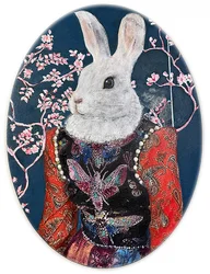 Retrato de un conejo caprichoso