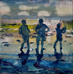 Reflejos costeros al atardecer