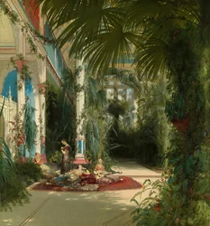 El interior de la Casa de las Palmas en la Isla del Pavo Real cerca de Potsdam, 1834