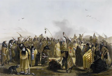 Danza del cuero cabelludo de los Minitarres