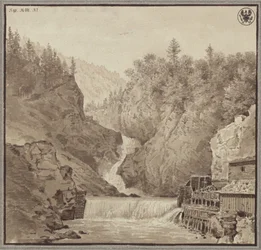Vista de la cascada cerca de Lend en la región de Salzburgo