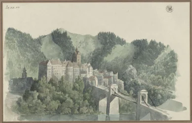 Vista de Elbogen (Loket) cerca de Karlsbad, en Chequia