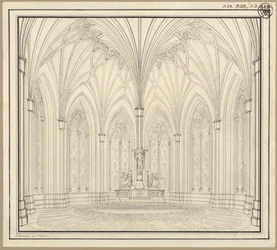 Berlín, Spittelmarkt. Proyecto para la iglesia de Santa Gertrudis. Vista interior del coro