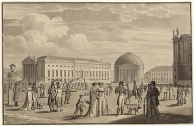 Berlín, Unter den Linden. Vista de la ópera y de la iglesia de Santa Eduviges