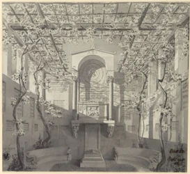 Bonn. Proyecto del monumento funerario para Barthold Georg Niebuhr, con pérgola