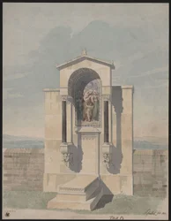 Bonn. Proyecto para el monumento funerario de Barthold Georg Niebuhr, con la imagen de las virtudes cristianas «Fe, Amor, Esperanza»