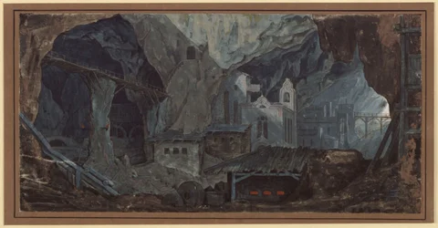 Mina de hierro en Cataluña. Vista interior
