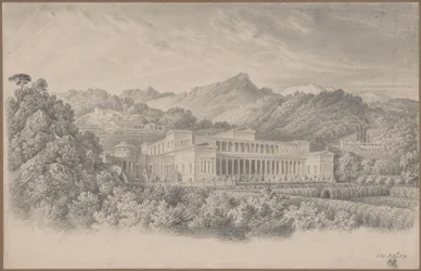 Reconstrucción de la Villa Tusca según Plinio. Vista en perspectiva