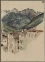 Calle de Hofgastein con vistas al Hüttelkogel, al Graukogel, al macizo de Feuerseng y a la Gamskarspitze