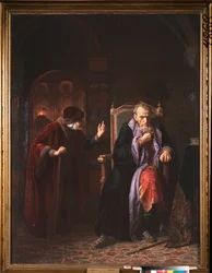 Zar Iván IV el Terrible (1530-1584) y su nodriza (Zar Iván el Terrible y su nodriza) - Pintura de Karl Bogdanovich Wenig (1830-1908), óleo sobre lienzo