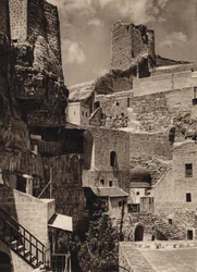Mar Saba, Torre de Eudoxia y Monasterio (foto b/n)