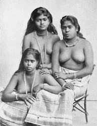 Tres niñas tamiles del Decán