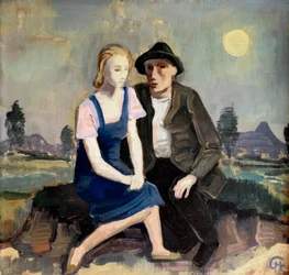 Pareja de enamorados en el campo