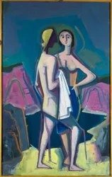 Dos mujeres frente a las montañas