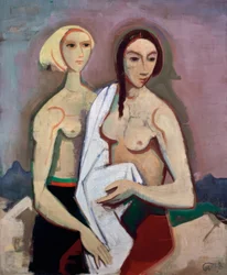 Dos chicas en una colina
