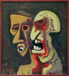 Dos cabezas con máscara