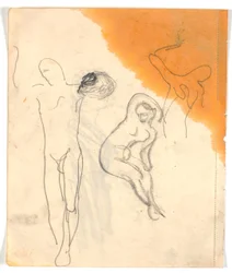 Tres estudios de figuras desnudas