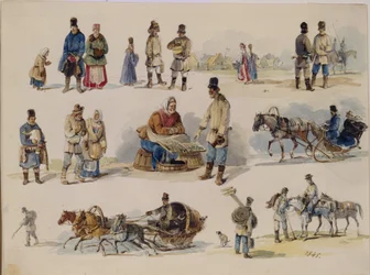 Tipos populares de Rusia, 1845
