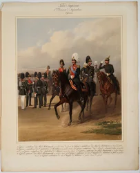 Oficiales de la 1ª División de Infantería de la Guardia Imperial Rusa, 1867