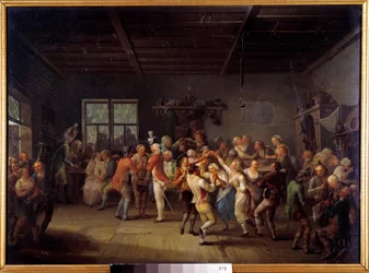 Reclutamiento en una posada del siglo XVIII