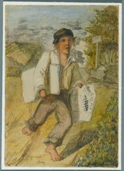 Niño del periódico, 1864
