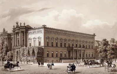 Unter Den Linden, Berlín, hacia 1840 (acuarela)