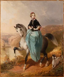 Amazona con un perro, c. 1850