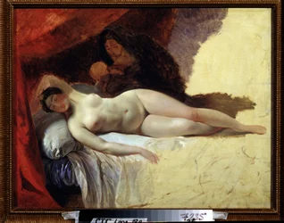 "Juno dormida" o "El comienzo del camino del lago" Pintura de Karl Briullov (1799-1852) 1839-1845 Galería Estatal Tretiakov, Moscú