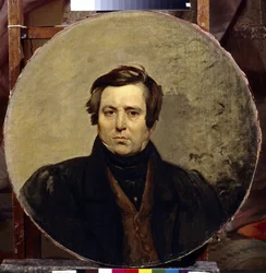 Retrato del escritor Vasili Ivanovich Orlov (1792-1860). Pintura de Karl Pavlovich Briullov (Brioullov) (1799-1852), huile sur toile