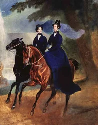 Retrato de la emperatriz Alexandra Fyodorovna con su hija, 1837
