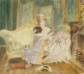 Encuentro. Ilustración para la novela El negro de Pedro el Grande de A. Pushkin, 1847-1849