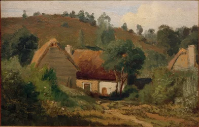 Paisaje francés con casas