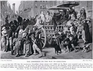 Los girondinos camino a la ejecución, ilustración de 